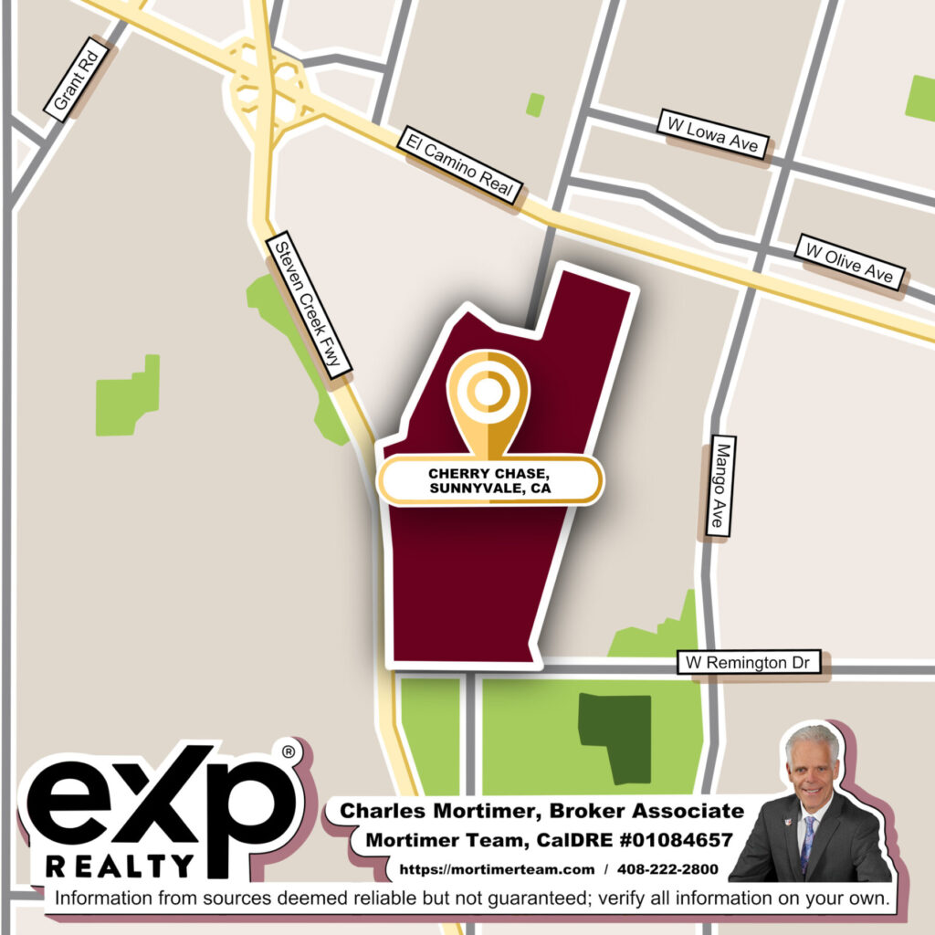 Custom map image for the Homes for Sale in Cherry Chase Sunnyvale CA