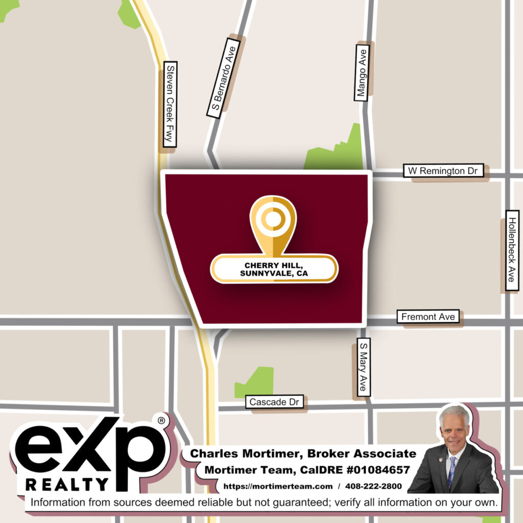Custom map image for the community guide in Homes for Sale in Cherry Hill Sunnyvale CA