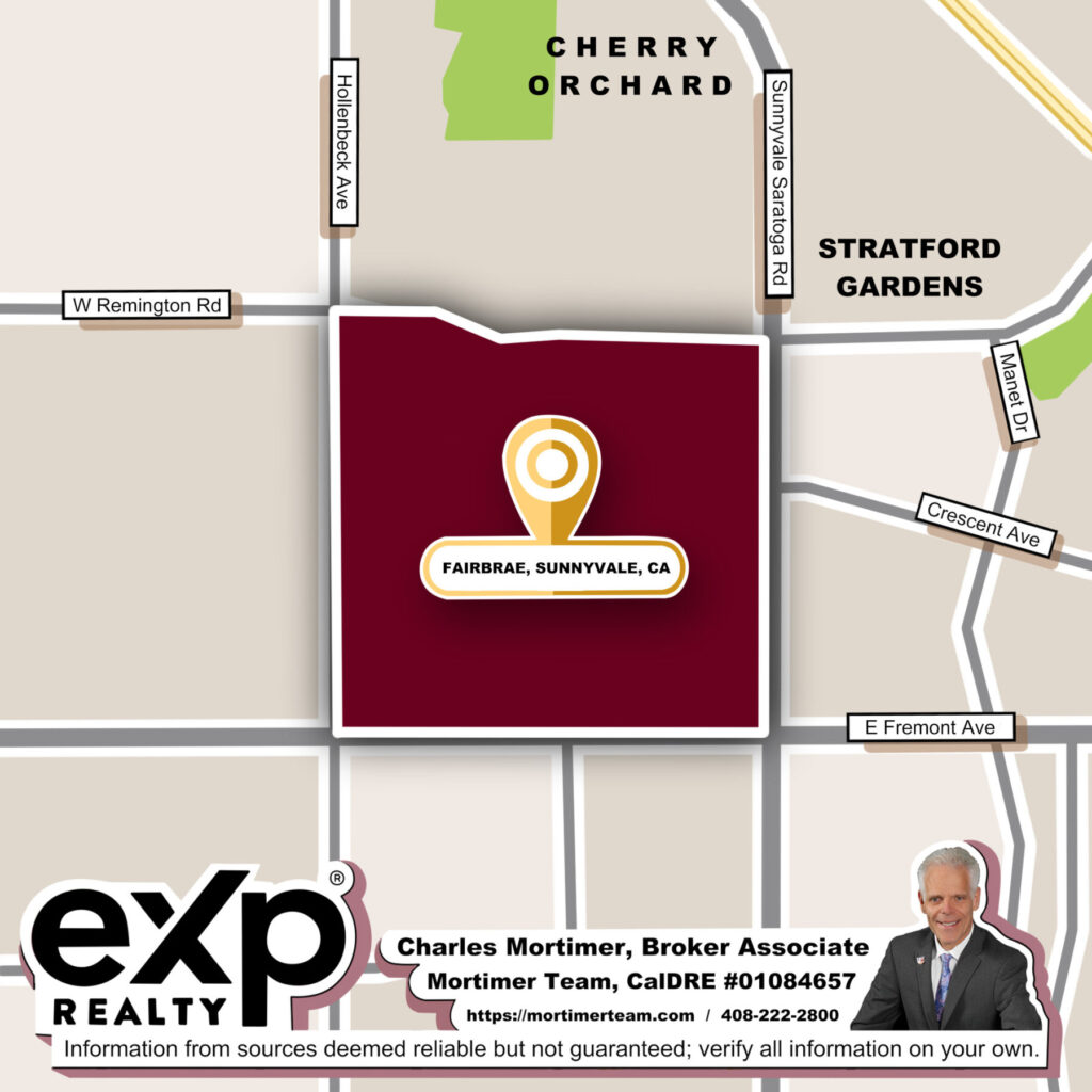 Custom map image for the community guide in Homes for Sale in Fairbrae Sunnyvale CA