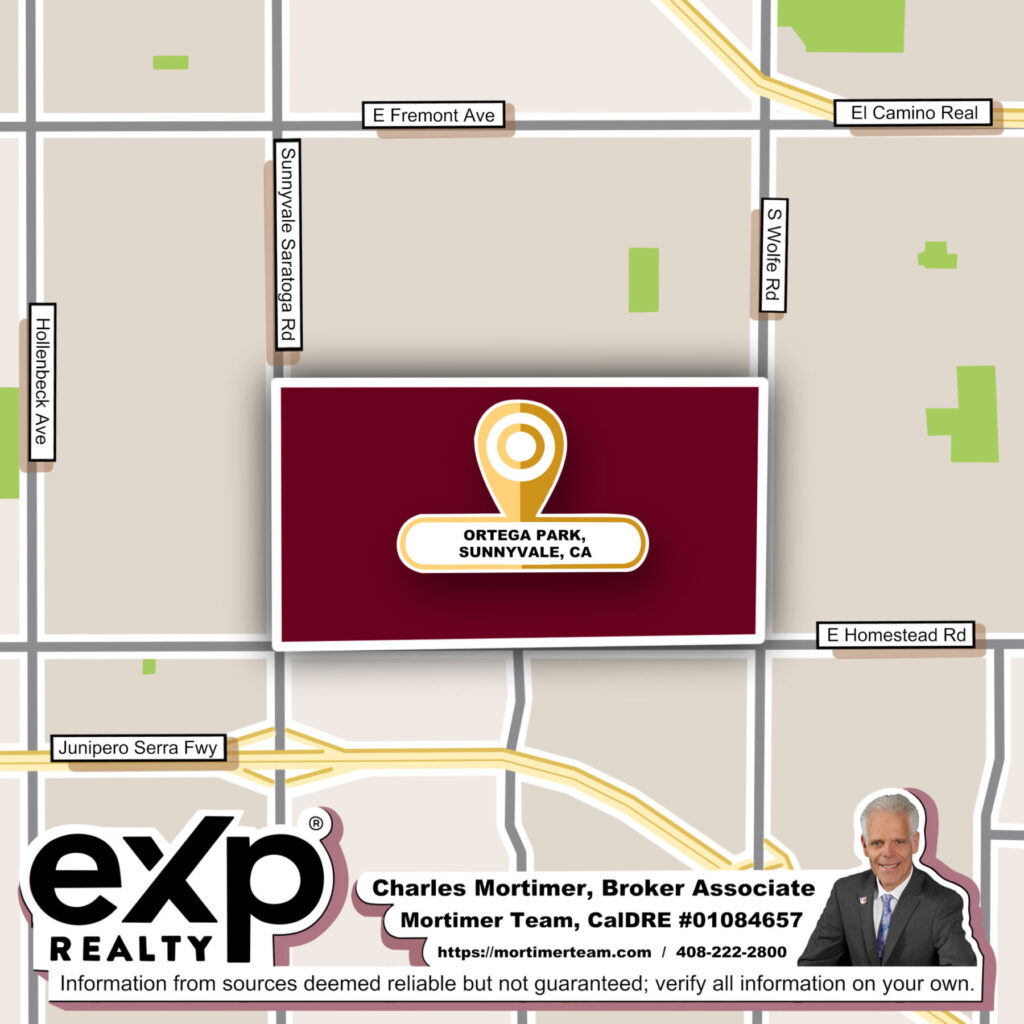 Custom map image for the community guide in Homes for Sale in Ortega Park Sunnyvale CA