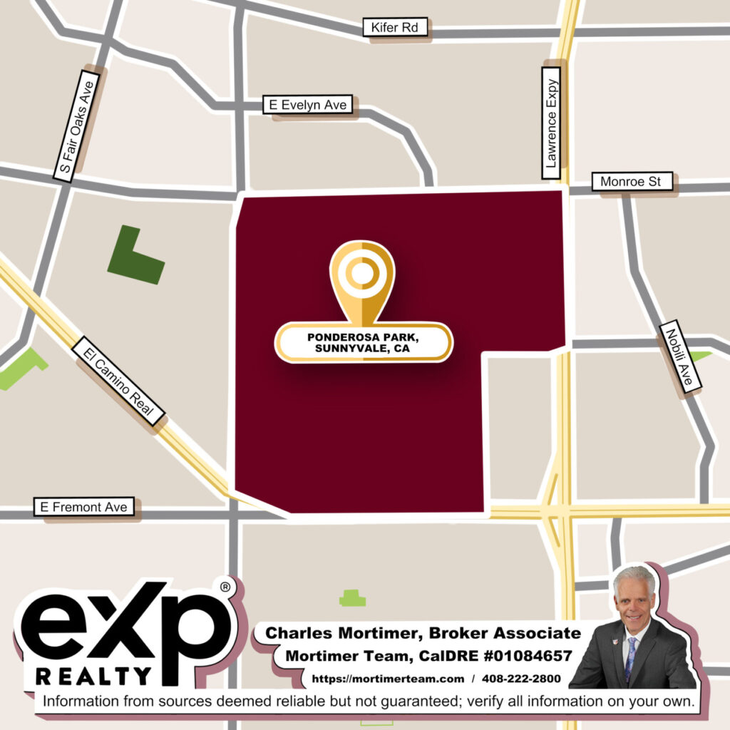 Custom map image for the community guide in Homes for Sale in Ponderosa Sunnyvale CA