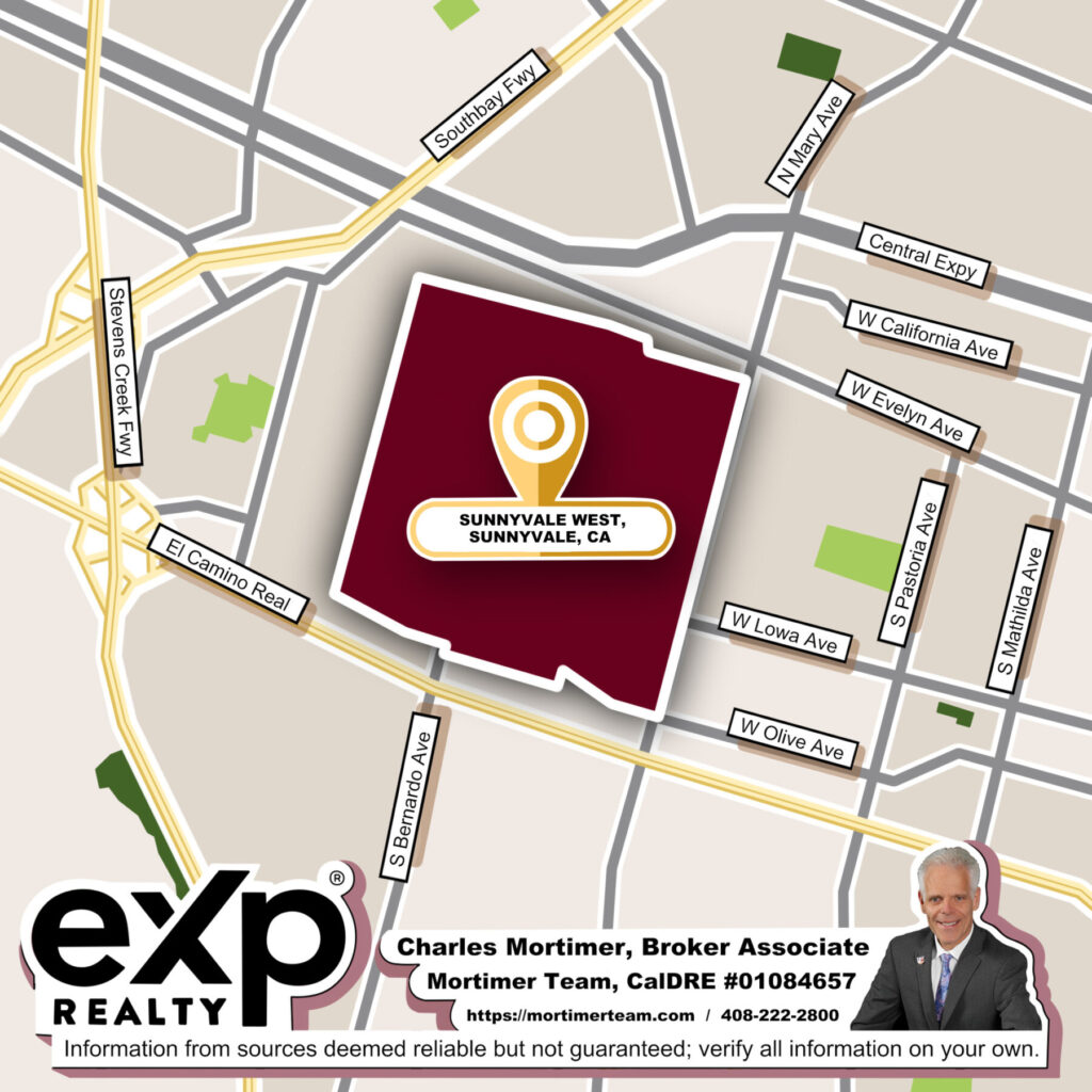 Custom map image for the community guide in Homes for Sale in Sunnyvale West Sunnyvale CA