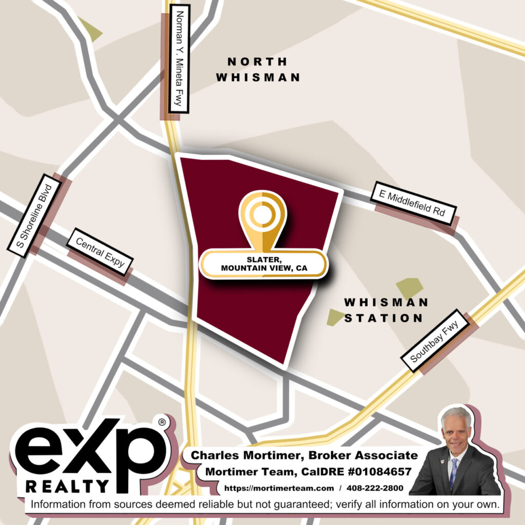 Custom map image of the Homes for Sale in Slater Mountain View CA community guide